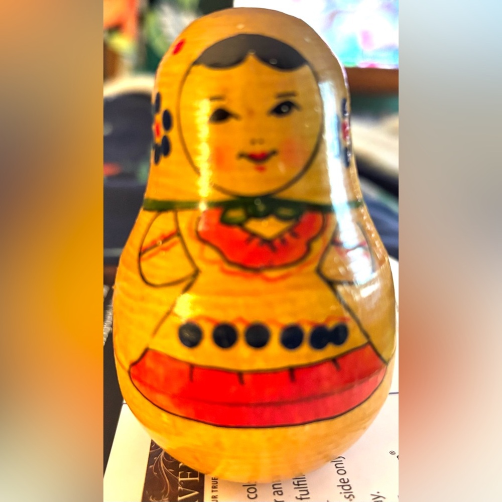 Colorful Matryoshka Chiming Doll Figurine Vintage Russian Roly-Poly
Matryoshka